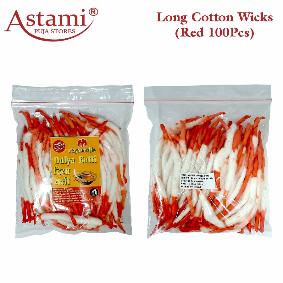Cotton Long Or Lambi Diya Batti/Long Cotton Wicks Two Colour