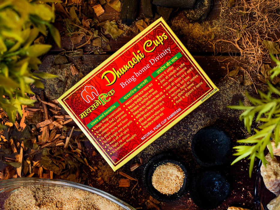 Mayasmatic Natural Sambrani Cups for Puja,  Meditation, Havan, Yoga | 100% Organic Redolence Refresh Air for Long Lasting Aromatherapy | 6 Cups in a Box, Pack of 1