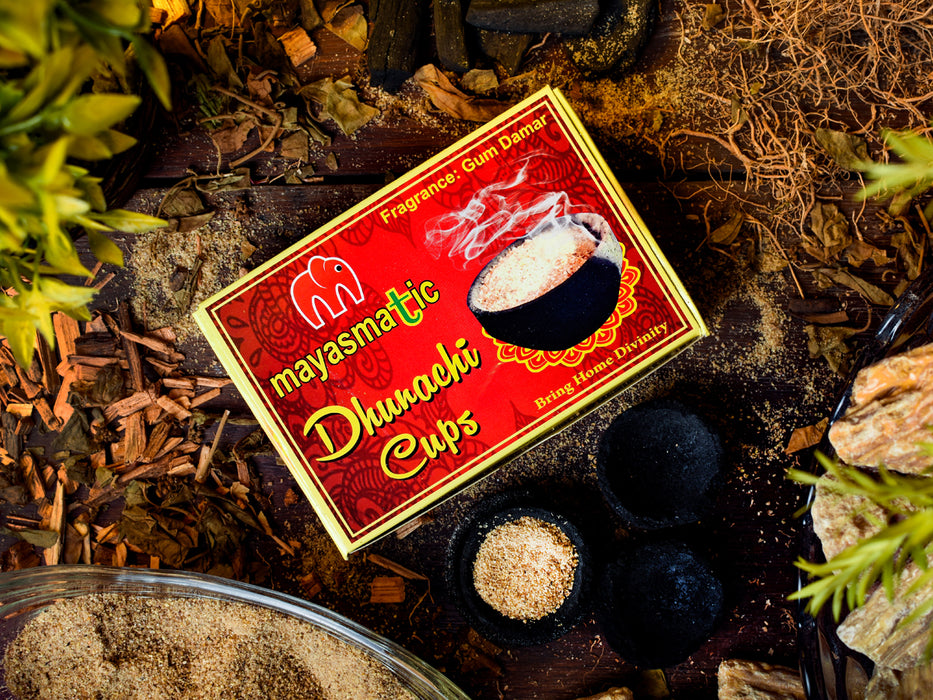 Mayasmatic Natural Sambrani Cups for Puja,  Meditation, Havan, Yoga | 100% Organic Redolence Refresh Air for Long Lasting Aromatherapy | 6 Cups in a Box, Pack of 1