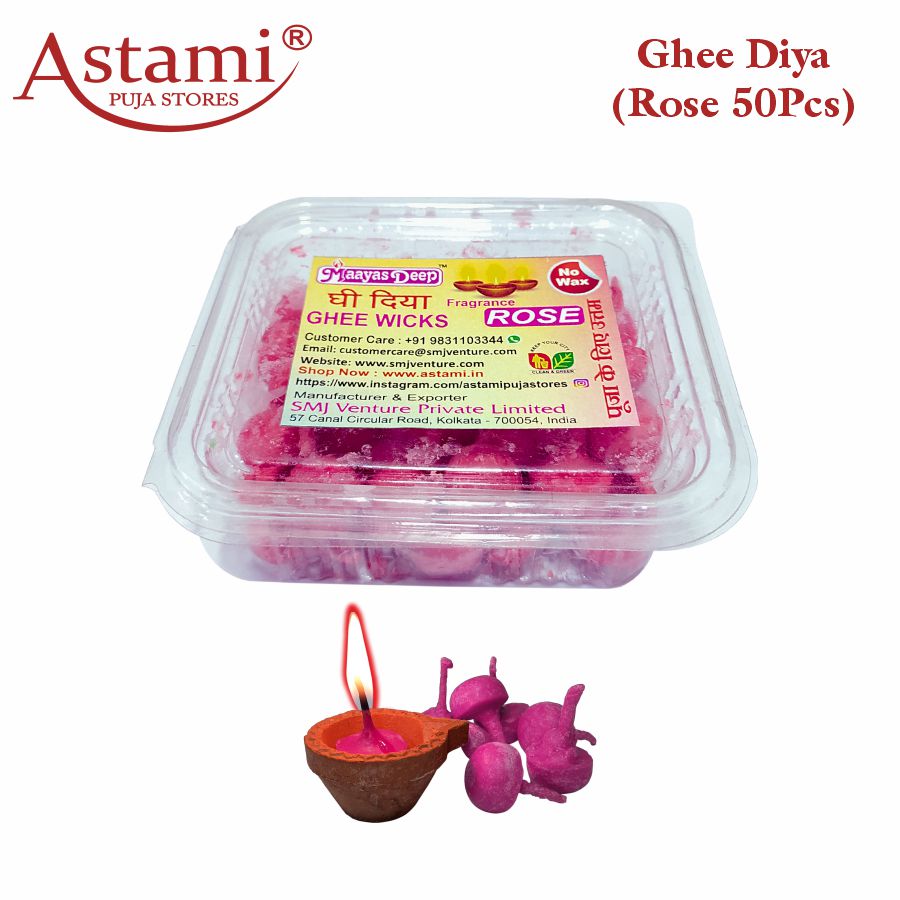 Buy Rose Ghee Diya Round Ghee Diya Benefits pooja Diya Wicks